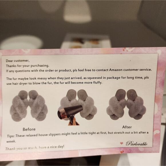 Fluffy Cozy Faux Fur Camel Slippers Gold Buckle Women's Size 9-10 New in Box - Picture 10 of 16